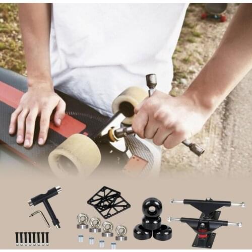 Double Tilt Skateboard Wheel Combination Package Skateboard Trucks Skateboard Bearings & Wheel Hardware Complete Set