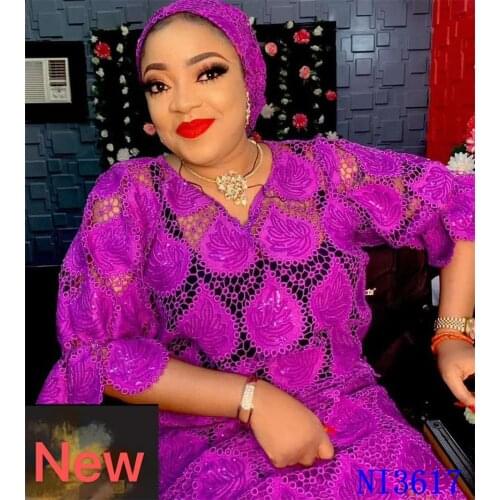 New Design Africa Guipure Cord Lace Milk Silk Lace Fabric with Sequins Embroidery Nigeria Milk Fiber Lace for Sewing NI3617