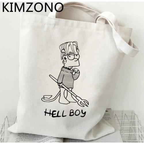 Lil Peep shopping bag canvas handbag shopper shopping shopper bag fabric bolsas ecologicas foldable cabas