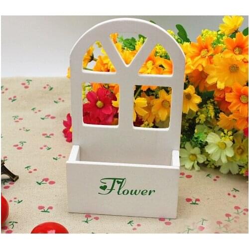 10cm Small Wooden Vase Artificial Flower Vase For Home Desk Decoration Accessories Receiver Flower Set Hanging Wall Decor