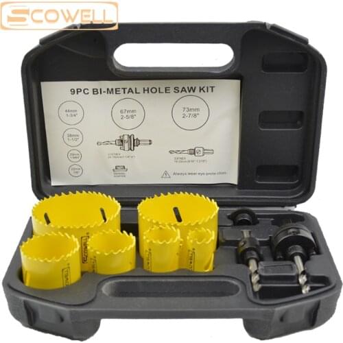 30% Off Hole Cutting Saw Holesaw Bit Set Blades Kit Cutter Metal 9pcs Model Number Diy Supplies Hole Saw Cutter Kit