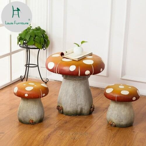Louis Fashion Cafe Furniture Sets Childrens Room Adornment Ornaments Bedroom Balcony Lovely Mushrooms European Style Creativity