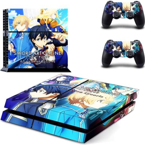 SWORD ART ONLINE Alicization Lycoris Decal PS4 Skin Sticker For Playstation 4 Console protection film +2Pcs Controllers cover