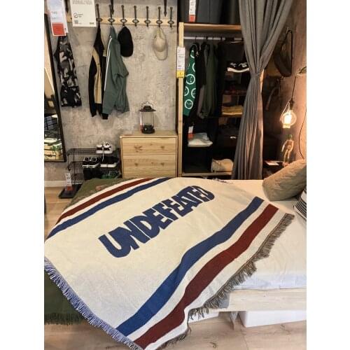 Undefeated letter stripe blanket outdoor picnic mats home sofa cover throws hanging tapestry blanket