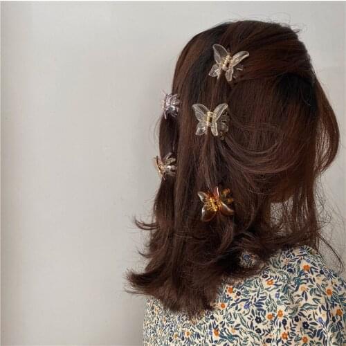New Women Girls Cute Colorful Butterfly Plastic Hair Claws Sweet Hair Ornament Clip Hairpins Headdress Fashion Hair Accessories
