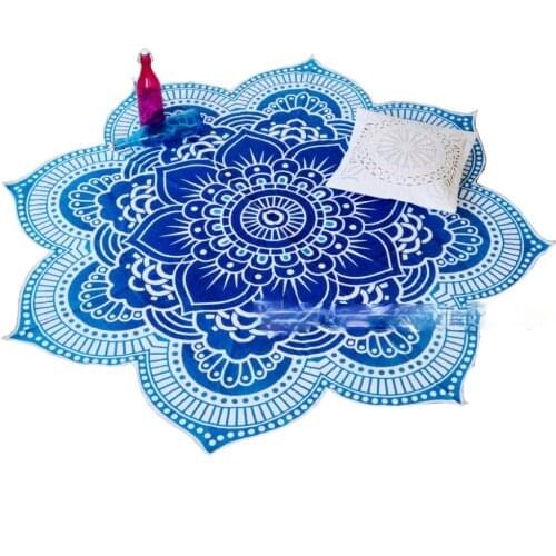Swimming Fitness Bath Towel Home Decoration Octagonal Mandala Print Beach Towel Seaside Sunscreen Absorbent Quick-drying Towel