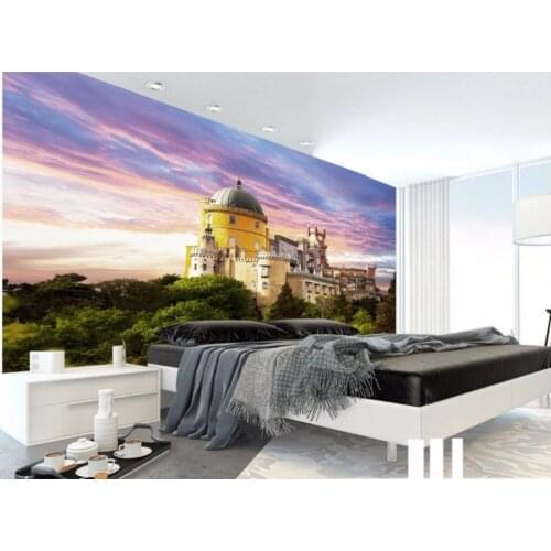 Custom photo 3d room wallpaper castle building scenery background wall decor painting 3d wall murals wallpaper for walls 3 d