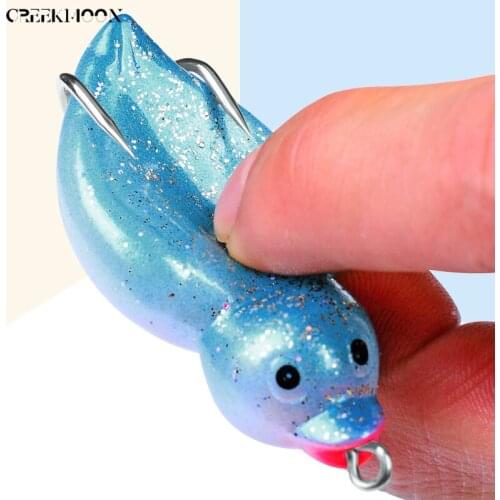 6pcs/lot 10.5g 65mm Duck Lure Soft Baits Artificial Silicone Bait Pesca Pike Carp Fishing Lures Floating Fishing Wobblers Frog