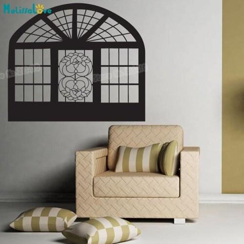 Simple Vinyl Wall Sticker Flower Floral Window Decals Home Decoration For Living Room 3D Self-adhesive Art Murals Gift YT002