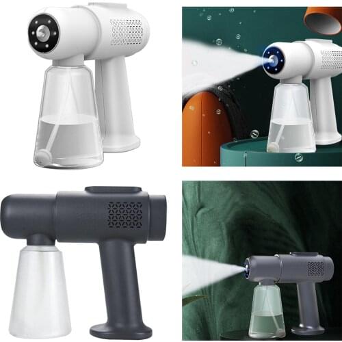 380ml Atomization Fogger Nano Disinfection Gun Spray Alcohol Disinfection Machine Household with Blue Light Gun Sprayer