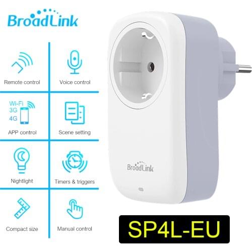 Broadlink SP3S EU Socket New Mini Wifi SP4L EU Socket Timer Plug Work With Alexa Echo Google Home Siri For Smart Home Automation