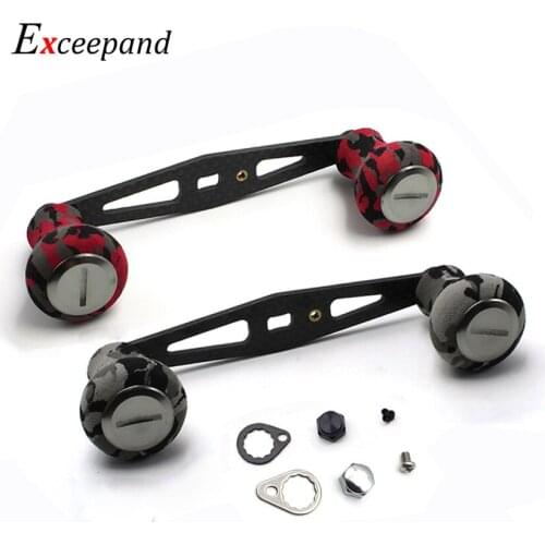 Exceepand 100mm Carbon Fiber Baitcasting Fishing Reel Handle Power Straight Drum Reel Grips for Abu Garcia Daiwa Fishing Tools