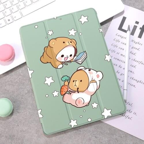 Mokka bear For Air 4 Silicone Case iPad Pro 2020 10.5 with Pencil Holder 10.2 inch 8th Generation 7th For 12.9 Pro 2018 Mini 4 5