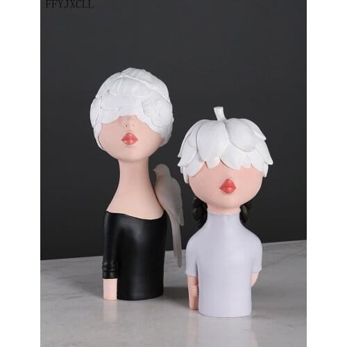 MODERN CUTE GIRL RESIN STATUES DECORATION CRAFTS HOME FURNISHING LIVINGROOM DESKTOP FIGURINES BIRTHDAY GIFTS CAFE ACCESSORIES