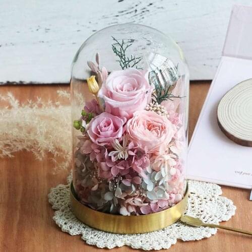 Free Shipping 3sets/pack 10*20cm Gold Base Glass Dome Home Wedding Decoration Diameter=10cm Height=20cm Glass Cover Friend Gift