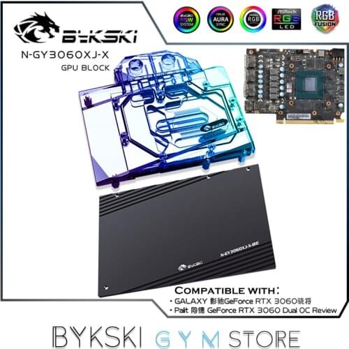 Bykski GPU Water Block For Palit RTX 3060 Dual OC / GALAX RTX3060 GPU Card,VGA Radiator Water Cooling Liquid Cooler, N-GY3060XJ