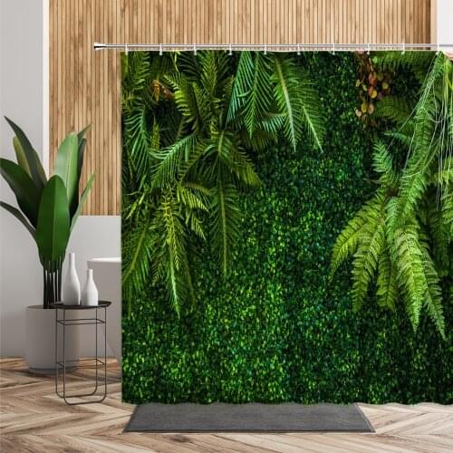 3DTropical Rain Forest Plant Shower Curtain Banana Leaf Monstera Bathtub Decoration Curtain Bathroom Set Bath Curtains With Hook