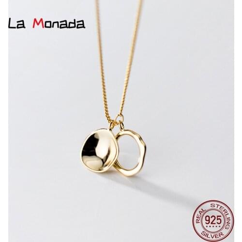 41cm-45cm Female Necklace For Women On Neck Silver 925 Chain Necklaces Women Irregular Pendant Girls Fashion Jewelry Minimalist