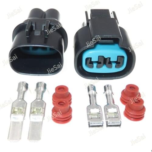 2 Pin Waterproof Male Plug Female Socket 4.8 Series Auto Wiring Connector With Terminal And Rubber Seals
