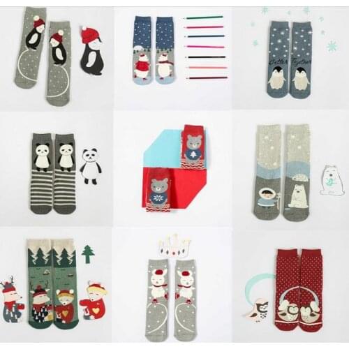 200pairs/lot women new fashion Japanese style christmas winter cotton cartoon animal panda/bear/rabbit AB sock/cotton socks