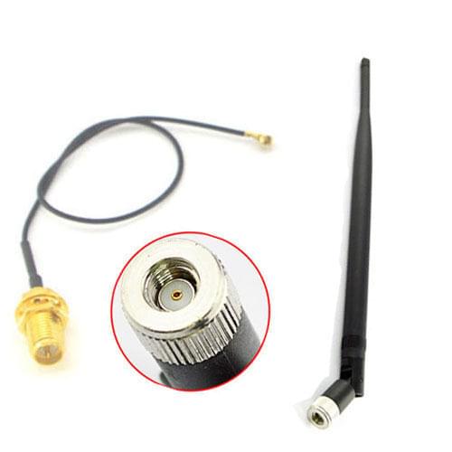 50 piece/lot 7DBi 2.4GHZ WiFi Antenna RP-SMA Male Connector adapter+ IPX to RP-SMA Jack Male Extension Cord Pigtail Cable 17cm