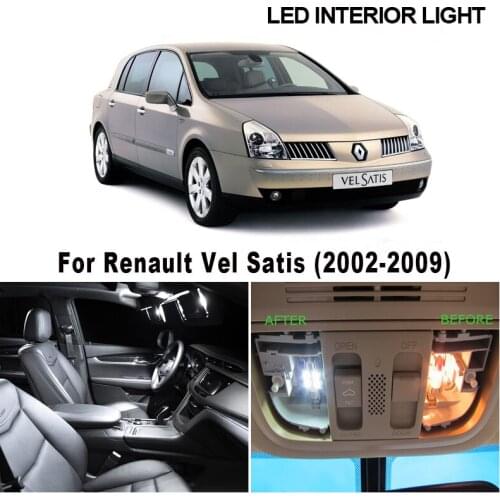18pcs White Canbus No Error Car LED Bulbs Interior Reading Map Light Kit For 2002-2009 Renault Vel Satis Cargo Dome Roof Lamp