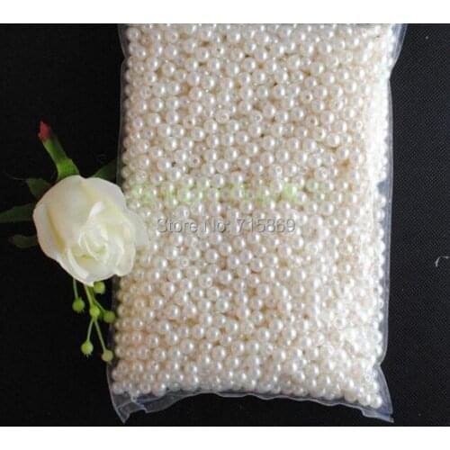 Free Ship 2000pcs 8mm Cream White Glass Pearls High Quality Glass Pearls Beads