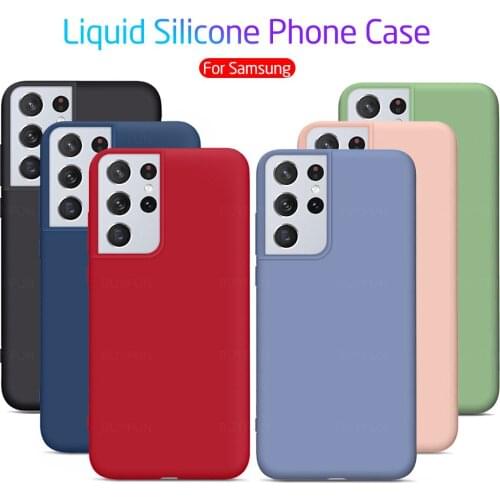 For samsung galaxy s21 s21ultra s21+ s21plus case cover liquid soft silicone shockproof bumper phone case samsun s 21 ultra plus