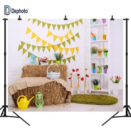 DePhoto Happy Easter Kids Room Backdrop Seamless Vinyl Photography Photo Background Studio Prop PGT317