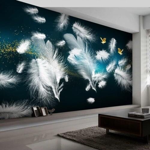 Photo Wallpapers European Nordic Minimalist Feather Bird Large Mural Living Room Sofa Home Decor Wall Covering Wall Paper For 3D
