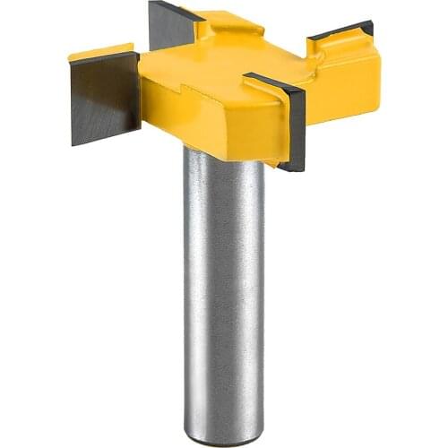 1/2" Shank 4 Edge T Type Slotting Cutter CNC Spoilboard Surfacing Router Bits Carbide Tipped Woodworking Tool