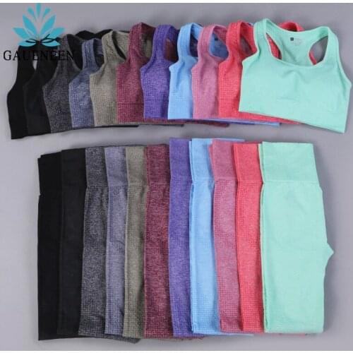 GAUENEEN Seamless Yoga Set Fitness Clothing Women Tracksuit Push Up Sports Bra High Waist Leggings Workout Gym Set Sport Suit