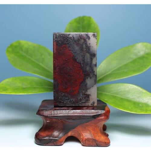 Guilin Bloodstone red jasper Square boutique brand diy pendants jade tablets safe card cards black red square