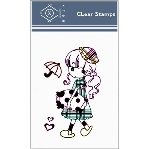 Hot sale Umbrella girl Transparent Clear Stamps / Silicone Seals Roller Stamp for DIY scrapbooking photo album/Card Making