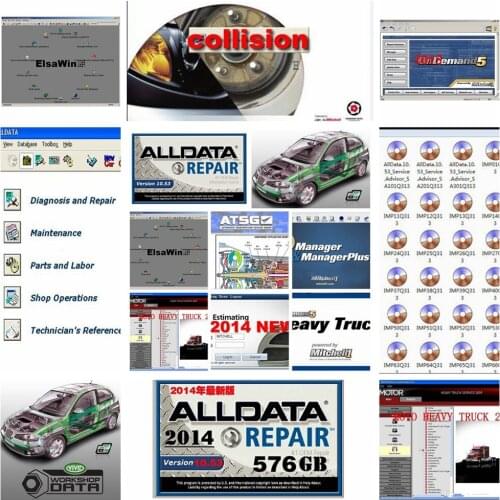 Hot sale Alldata Mit..ell Software AutoData 3.38+All data 10.53+m..chell on..mand 5+ElsaWin+Vivid+atsg 24 in 1tb HDD USB 3.0
