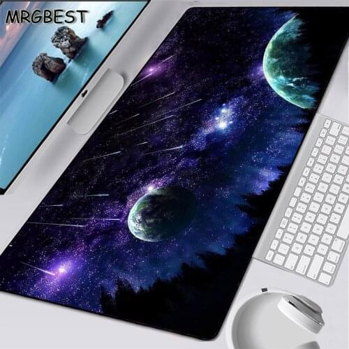 MRGLZY Space Moon Gaming Accessories Mouse Pad Large RGB Computer Keyboard LED Backlight XXL CSGO Carpet Mat Rubber waterproof