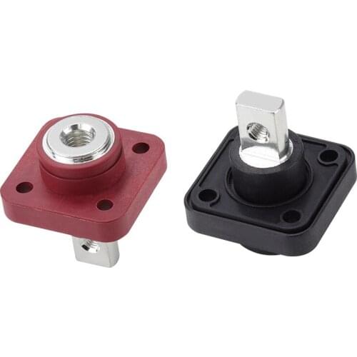 2pcs Red and Black Through Wall Wiring Terminal Automotive Photovoltaic Power Terminal 150A All Copper Terminal Connector