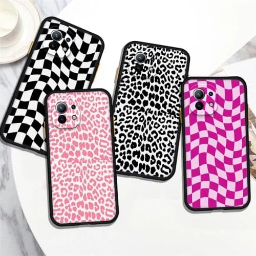 ASINA Ins Hot Plaid Case for Xiaomi Mi 11 10 8 9 Matte Transparent Hard PC Soft Edge Capa for Redmi Note 9 9T 8 7 Fashion Women