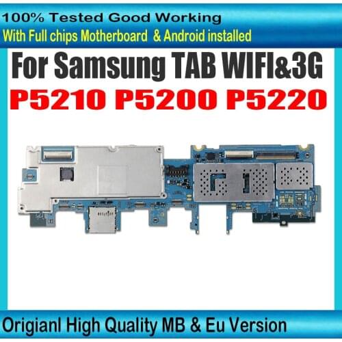HHX Working Well Unlocked With Chips Mainboard For Samsung Galaxy Tab 3 10.1 P5210 P5200 Motherboard full chips Logic board