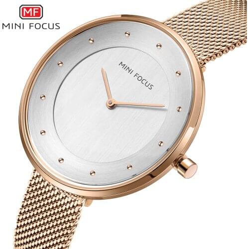 MINI FOCUS Fashion Watch Women Simple Style Ladies Dress Quartz Female Clock Waterproof Chronograph Bracelet Watch Relojes Para