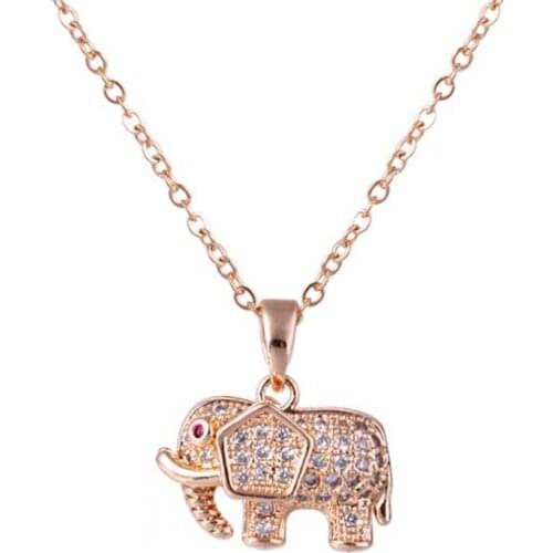 Stainless Steel Minimalism Delicate Animal Little Elephant Pendant Necklace Jewelry Gift For Him with Chain