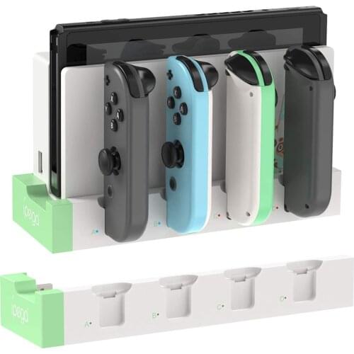 Desktop Charging Dock for Nintendo Switch Joy-Cons Controller Charger Nintend Switch Portable Charging Station Stand White/Green