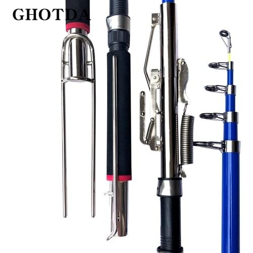 GHOTDA New Foldable Automatic Double Spring Angle Fishing Pole Tackle Bracket Anti-Rust Steel Fishing Bracket Rod Holder Fish Ta
