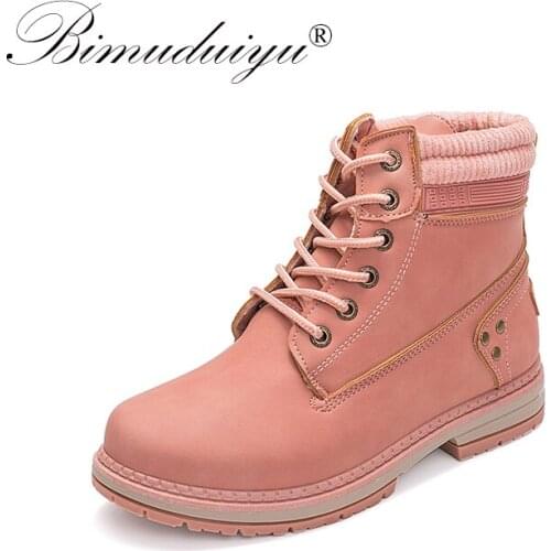 BIMUDUIYU New Arrival Winter Boots Women 2020 Heels Winter Boots Women Shoes Warm Fur Plush Snow Shoes Woman Ankle Boots