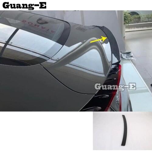 Car Styling Cover Body Rear Tail Spoiler Side Triangle Wing Window Bezel Trim Stick 1pcs For Hyundai Sonata 10Th DN8 2020 2021