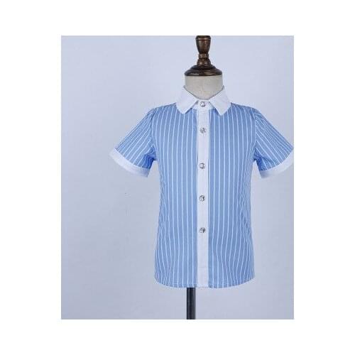 Boys Girls Summer Short sleeve Shirt School Kids Party Dress Shirts Baby Blouse Kids boys birthday Formal Performance Shirts