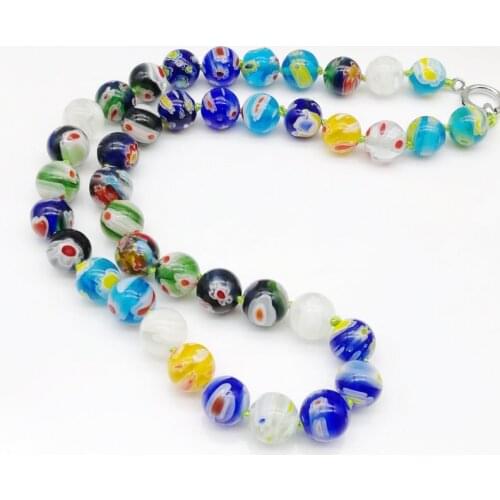 Sale Trendy Collier Necklaces & Pendants 6pcs/lot New Fashion Color Hand-woven Glass Heart Necklace Women Free Shipping