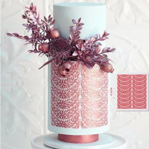 Cake Stencil Flower Pattern Decorative PET Cupcake Spraying Border Embosser for Bakery Cream Cake Mold Cake Decorating Tool