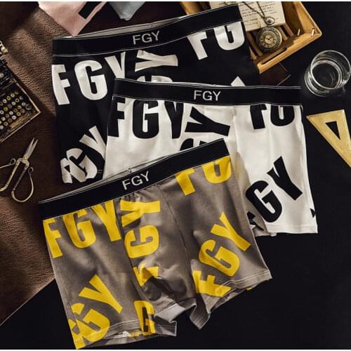 3/4pcs Men Boxers Male Underwear Man Panties Cotton Soft Shorts Fashion Letter Parinted Boxer Mens Hombre Cueca Plus Size