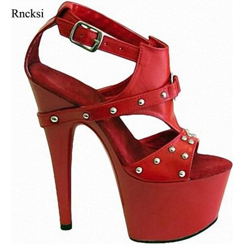 Rncksi New Plus Size Women 15CM High Heel Platforms Pole Dance/Performance/Star/Model Shoes, Wedding Sandals Shoes